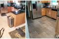 before and after kitchen flooring installation