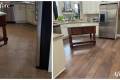 before and after kitchen flooring installation