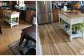 before and after kitchen hardwood flooring installation