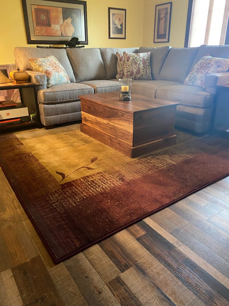 an area rug in a living room